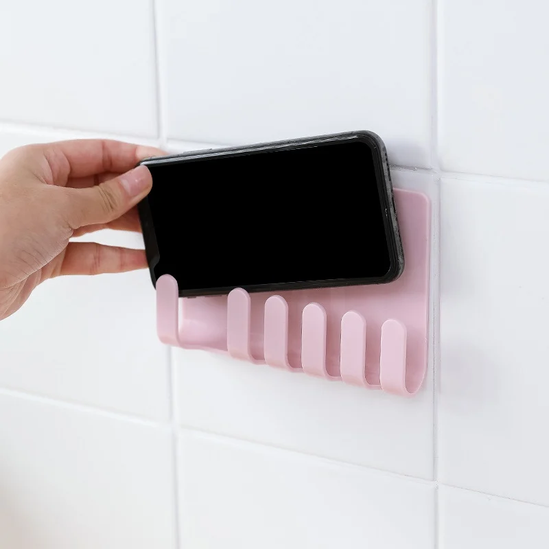 Настенный держатель для зубных щеток, держатель для телефона, самоклеющаяся стойка для хранения для душа, ювелирные изделия, аксессуары для ванной, кухни