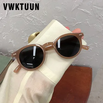 

VWKTUUN Round Sunglasses Woman Candy Color Sunglasses Colorful Vintage Driving Driver Glasses Female Outdoor Eyewear INS Fashion