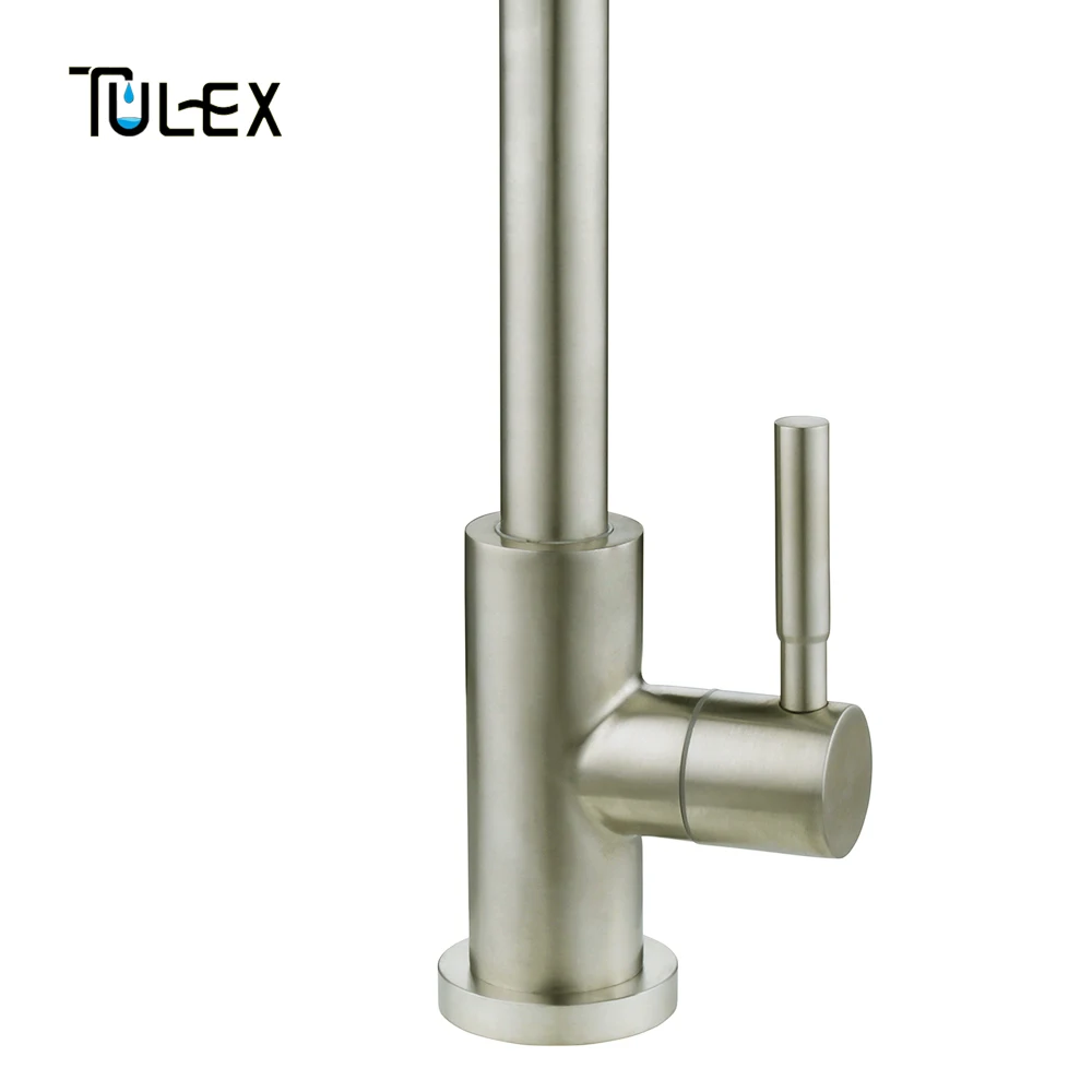 TULEX смеситель для холодной воды для кухни SUS304 кран из нержавеющей стали с одной ручкой длинный круглый кран для холодной воды кухонный кран для раковины