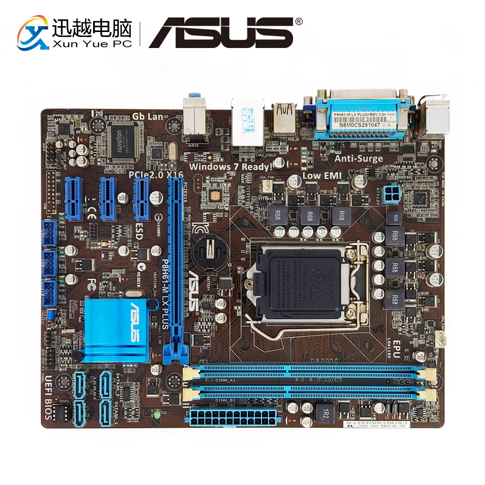 Kopen Asus P8H61 M LE Desktop Moederbord H61 Socket LGA 1155 Voor Core i3 i5 i7 DDR3 16G SATA2 USB2.0 uATX originele Gebruikt Moederbord