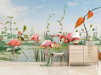 

[Self-Adhesive] 3D Flamingo 183800 Wall Paper mural Wall Print Decal Wall Murals