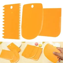 3pcs/set Baking DIY Pastry Tools Plastic Dough Knife Icing Fondant Scraper Decorating Plain Smooth Spatulas Cutters Cake Tools cake tools plastic scraper cake decorating baking pastry tools cake decorating baking pastry tools smooth spatulas