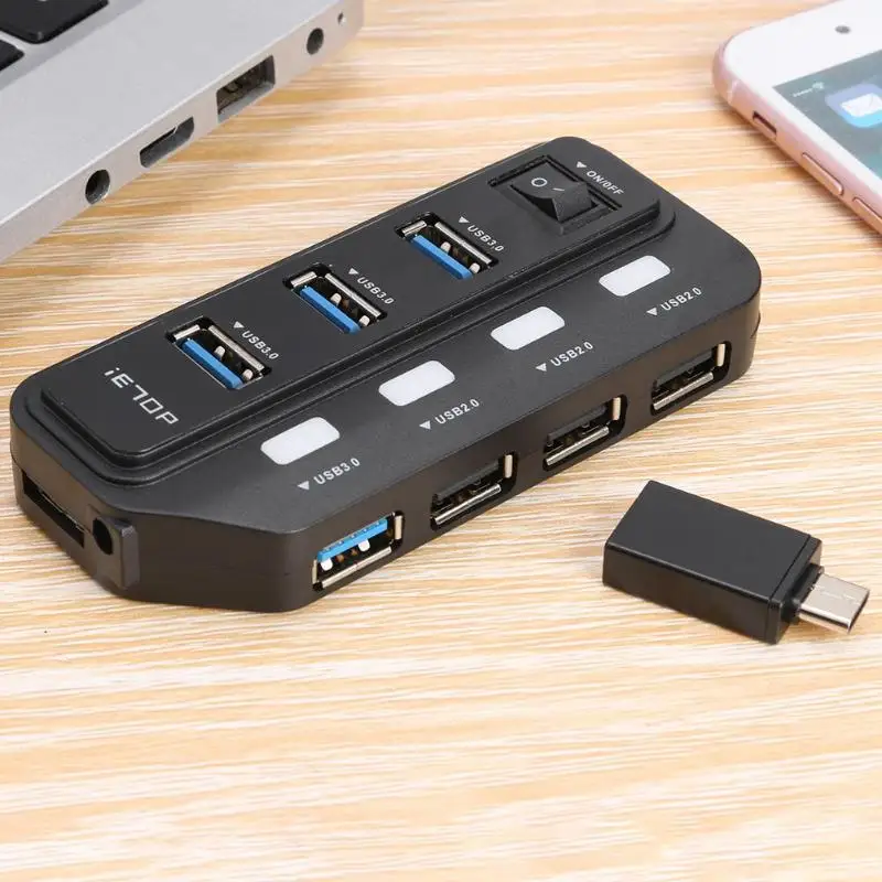 7 портов USB 3,0/USB 3,1 концентратор расширитель конвертер расширительный разветвитель для MacBook Sup порты до 2 ТБ механические жесткие диски