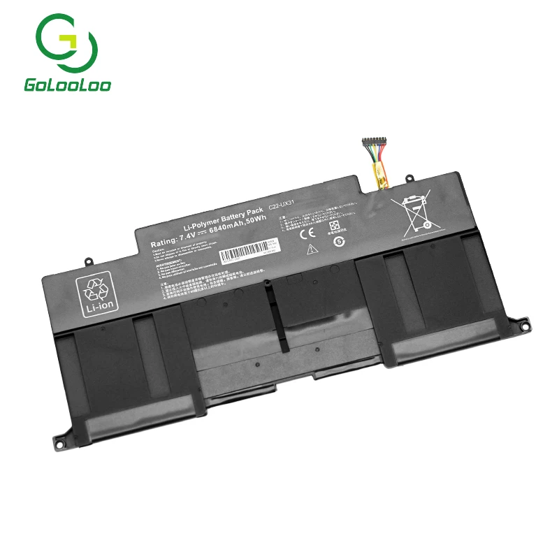 Golooloo 7,4 v 6840 мА/ч, 50Wh аккумулятор для ноутбука Asus Zenbook UX31 UX31A UX31E UX31E-DH72 C22-UX31 C23-UX31