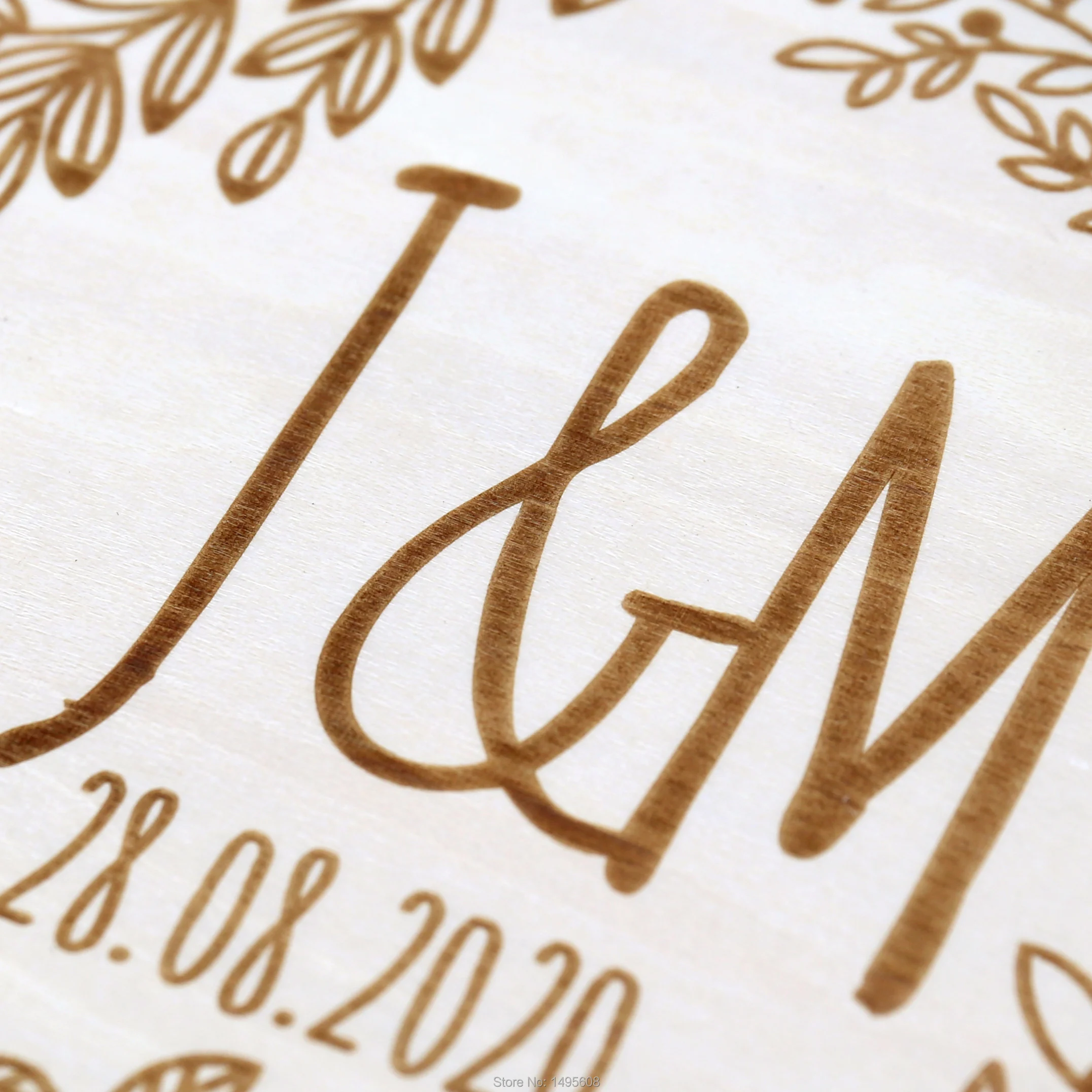 Personalized GuestBook wreath, garden wedding Engraved Wooden Guest Book, floral wedding decor