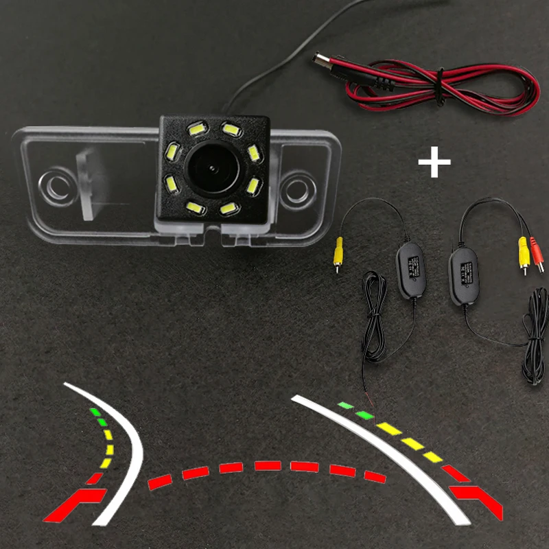 Wireless Car CCD Rear Camera Fisheye 4 8 12 Led Dynamic trajectory For Mercedes Benz Clk W209 W203 W219 E-Class W211 2002-2008 | Автомобили