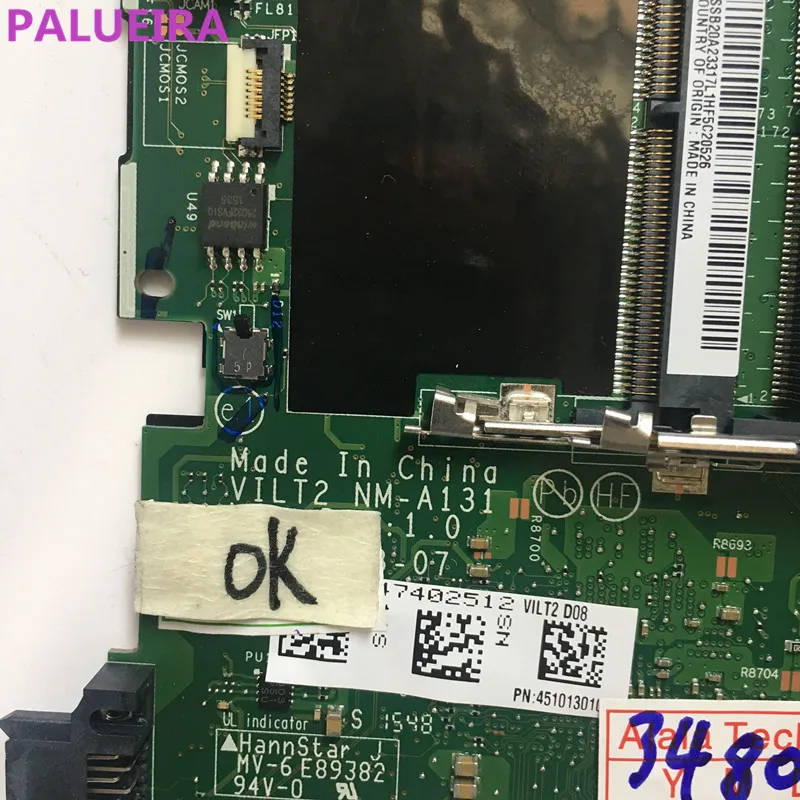 PALUBEIRA FOR LENOVO NM-A131 Main Board thinkpad T440p Laptop motherboard HM87 DDR3L GT730M Video Card tested