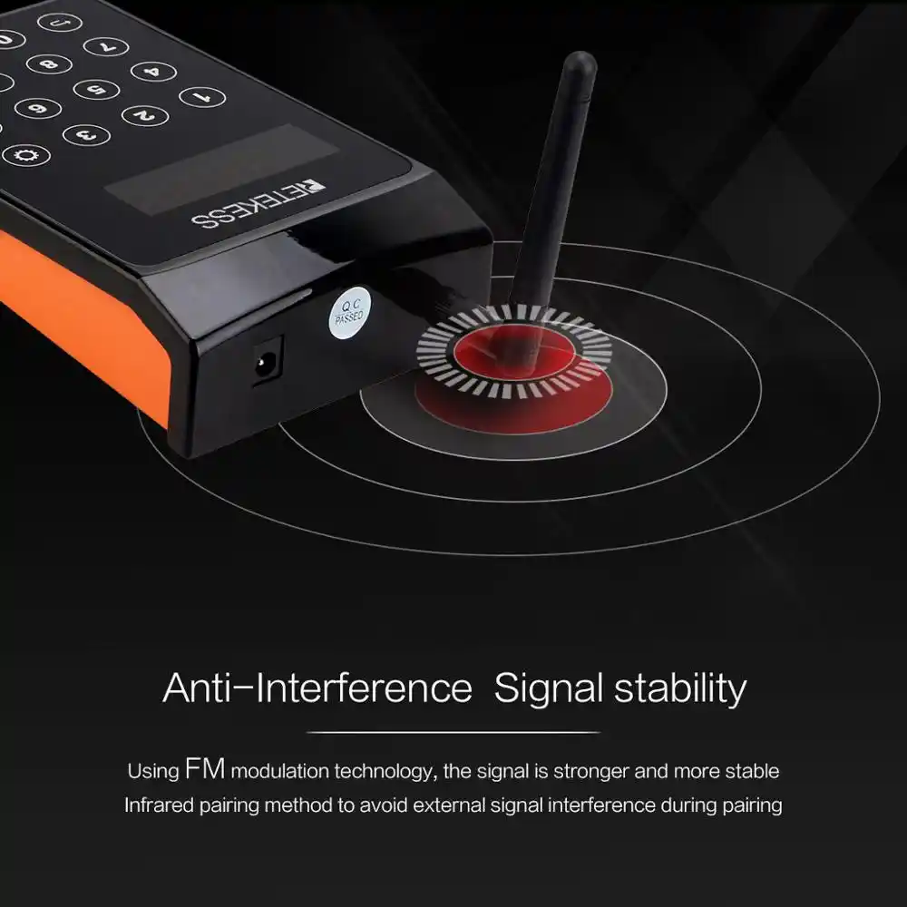 Retekess TD156 Pager-Empf/änger Kompatibel mit Retekess TD156 Restaurant Pager-System Drahtloses Anrufsystem IP67 Wasserdicht 500mAh 48 Stunden Cafe Pizzeria Hotel Krankenhaus