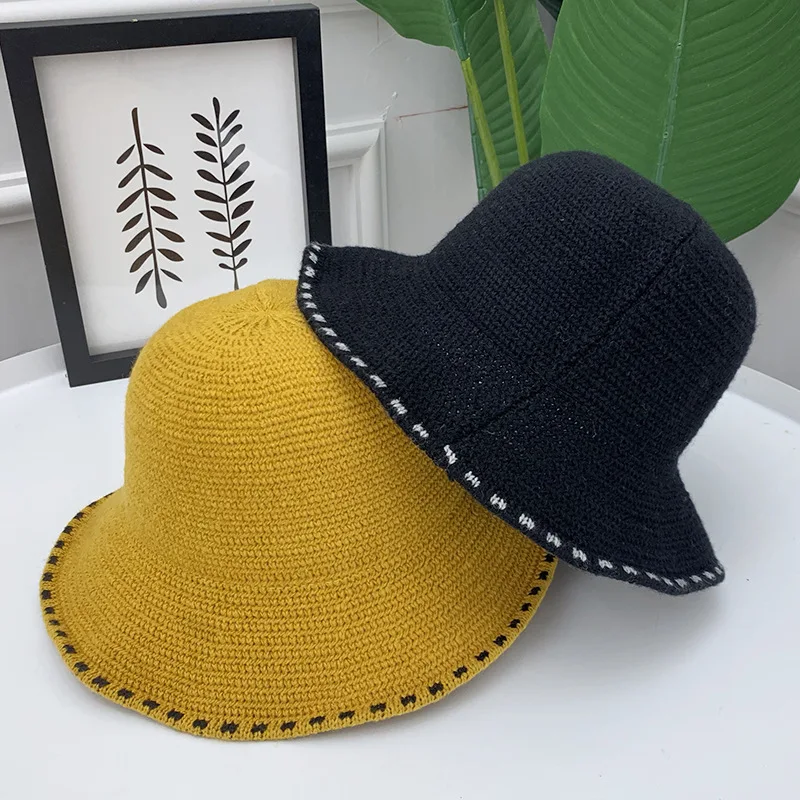 

Ladies' wool knitted fisherman's hat autumn and winter warm basin cap fashion wool hat