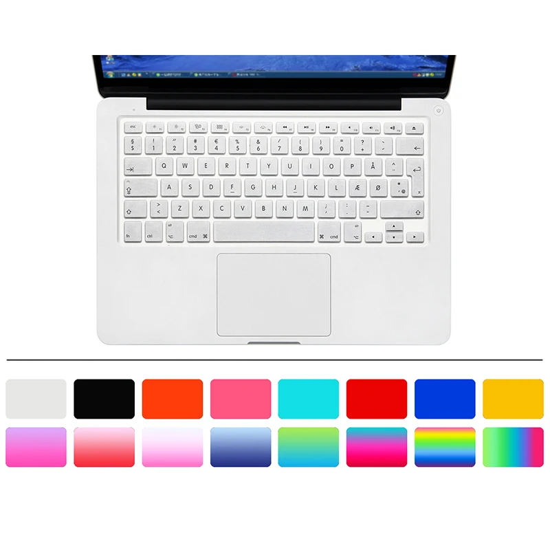 Цветной силиконовый чехол для клавиатуры Danmark для Apple Macbook 1" retina US USA Enter, клавиатура с наклейкой на клавиатуру