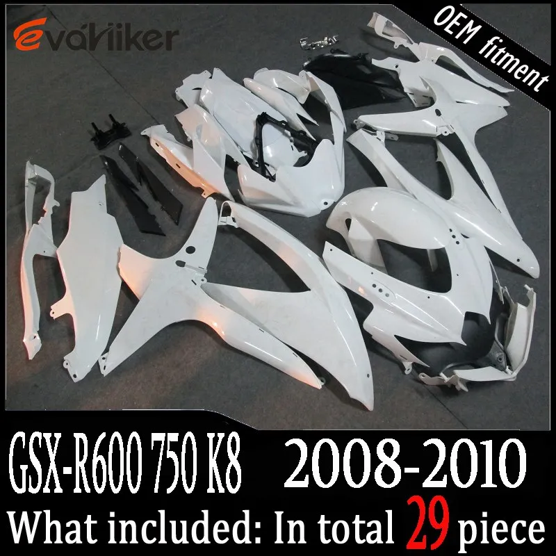 Заказной обтекатель для GSX-R600750 K8 2008-2010 ABS Пластиковый обтекатель двигателя комплект литья под давлением зеленый белый+ подарки