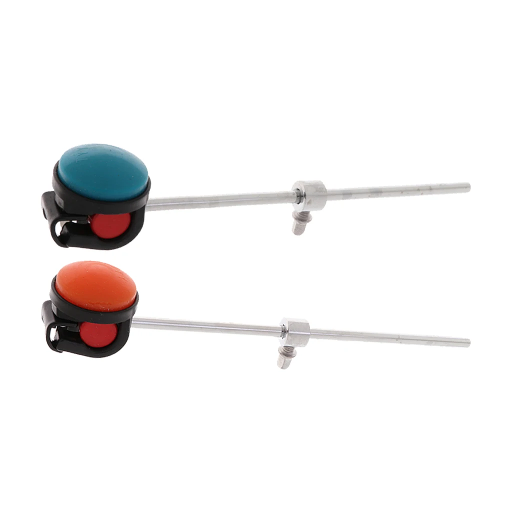 Practical 2Pcs Metal Bass Drum Beaters Silicone Hammer Head for Drummer Percussion Parts