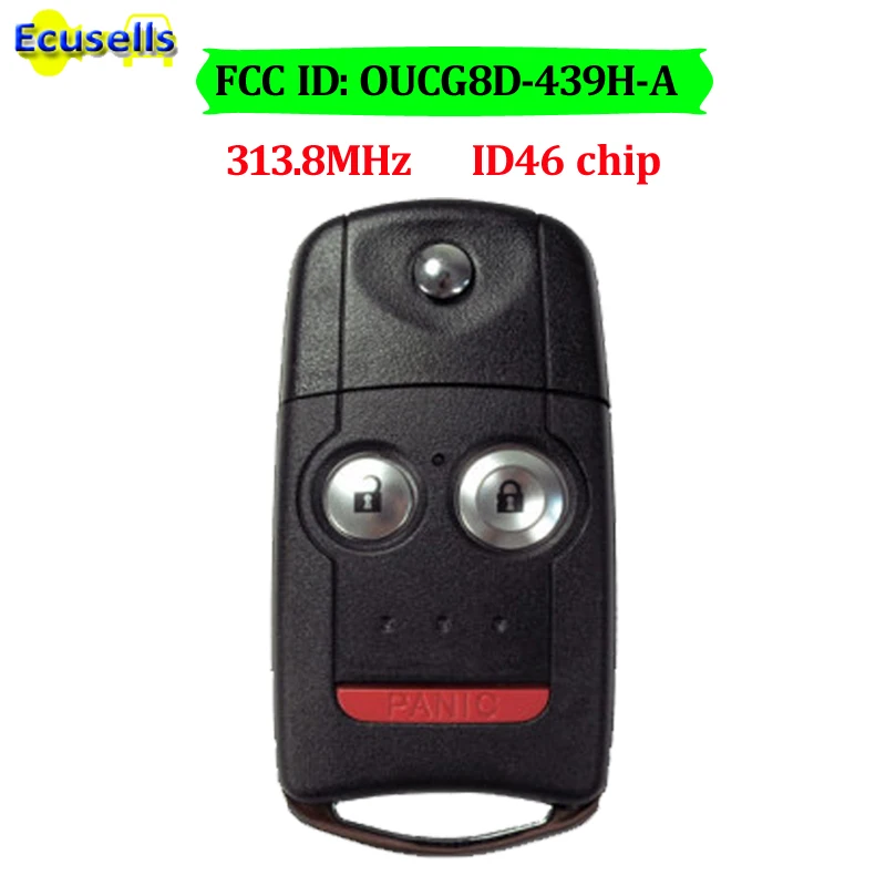 Дистанционный брелок 3 кнопки 313,8 МГц ID46 чип для Acura TL 2007-2008 FCC ID: OUCG8D-439H-A