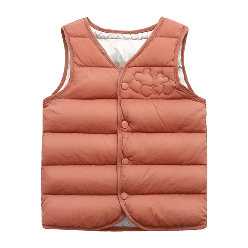 Осенне-зимние теплые детские жилеты для мальчиков и девочек; однотонная верхняя одежда; куртки без рукавов; пальто для маленьких мальчиков - Цвет: A1