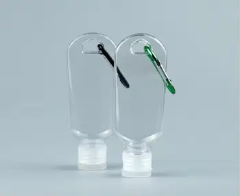 

50ml Hands-free Hand Sanitizer Bottle Hook PETG Flip Plastic Transparent Bottle 500PCS/LOT