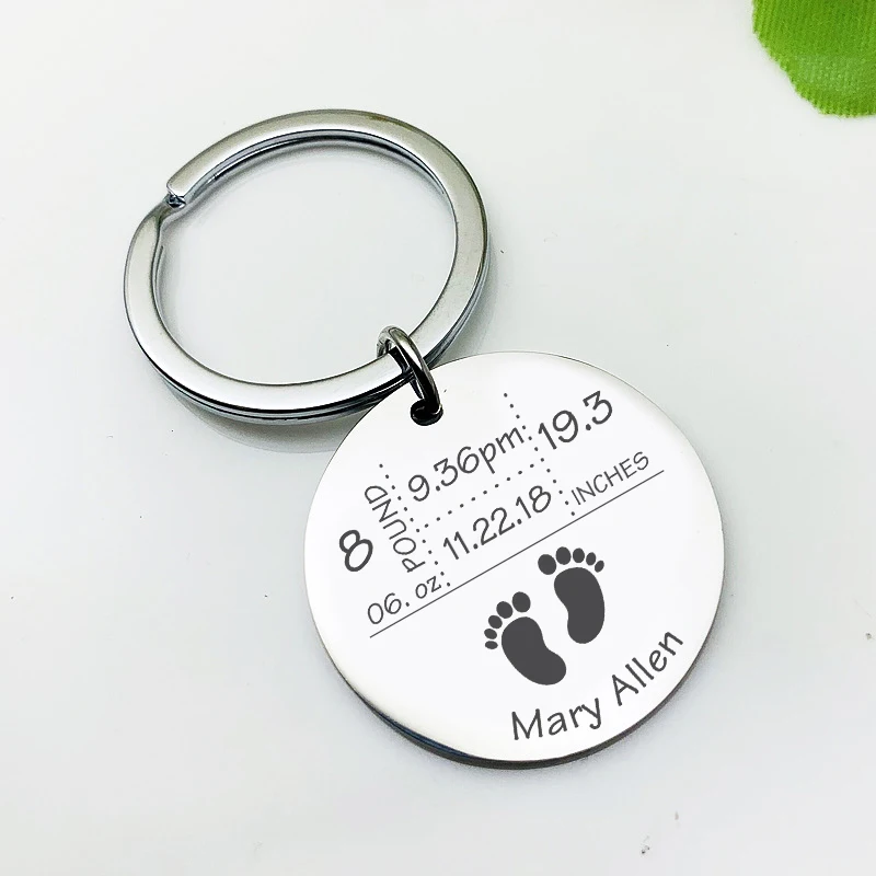 При индивидуальном заказе рождение ребенка брелок для статистику круглый новой
