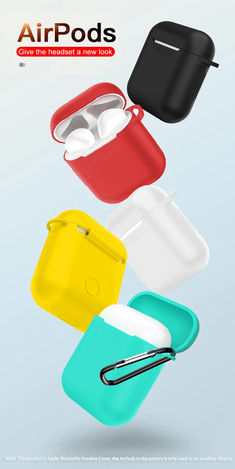 Несколько цветов анти-потеря и падение крюк Защитная крышка для Airpods Bluetooth Силиконовые беспроводные наушники Drop-proof чехлы