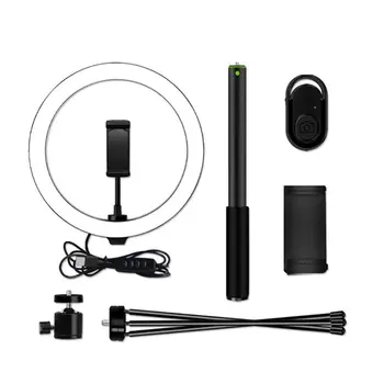 

Bluetooth Control LED Selfie Ring Light Detachable Tripod Mount Dimmable Video LED Light Ring