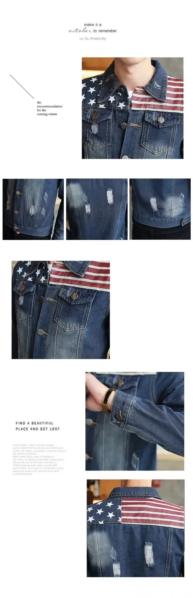 New Style Autumn Denim Jacket Men Slim Fit Vintage Jeans Coat Young MEN'S Korean-style Cowboy Clothing Fashion Man