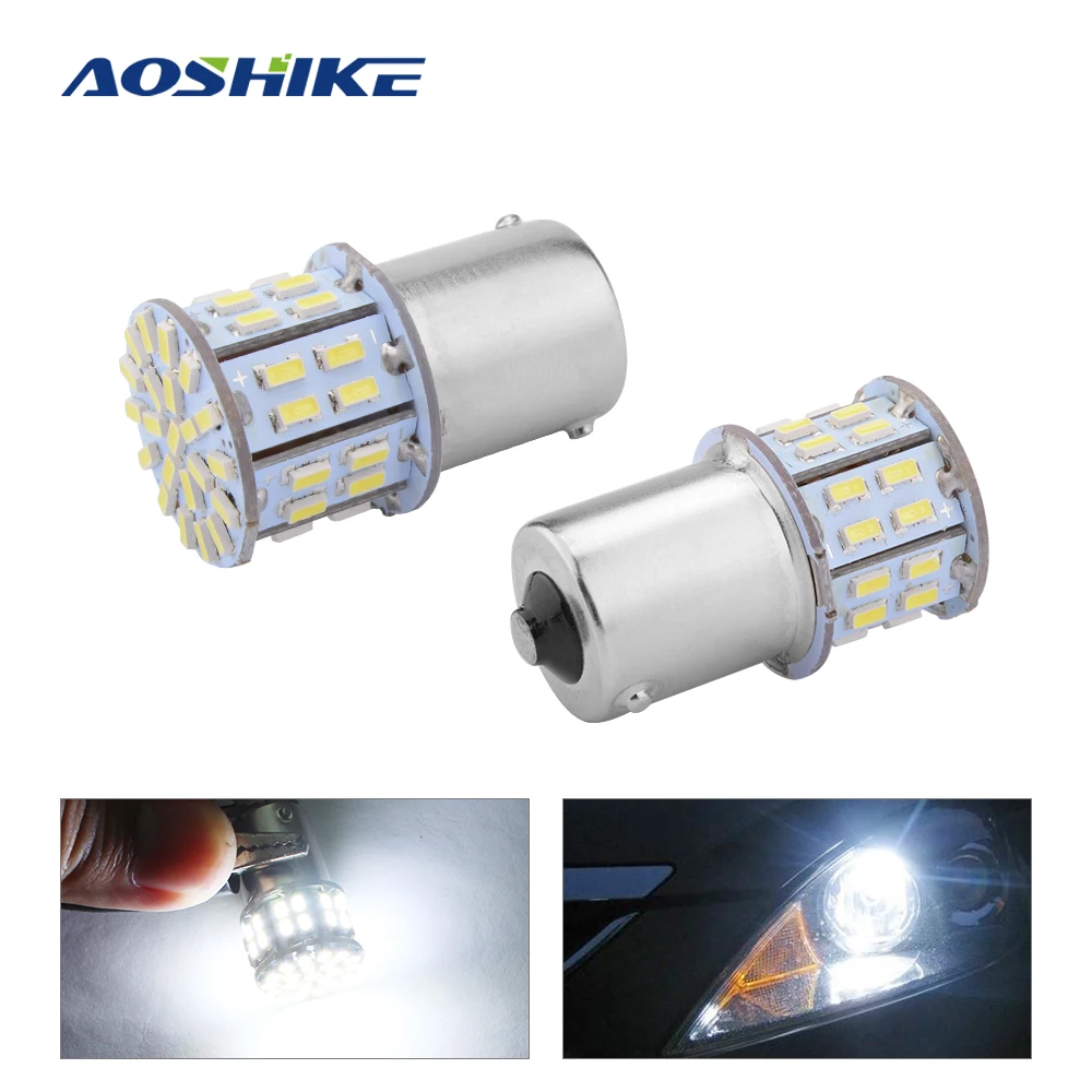 AOSHIKE 2 шт. DC 12V 21W 6000K 1156 автомобильный 1206 50SMD светодиодный светильник задний фонарь