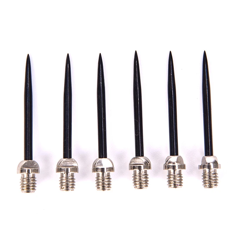 BK 6pcs Professional Replaceable Dart Steel Tip; Dart Accessories 2BA Thread - Цвет: BK