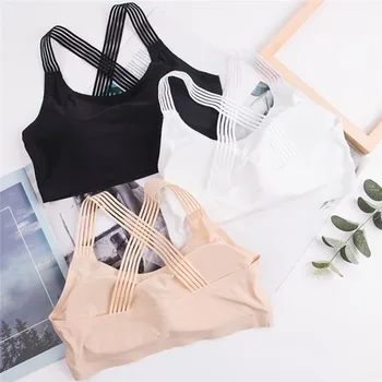 

Women O-neck Bra Summer Tank Top Beauty Back Padded Bra Female Underwear