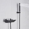 Bathroom Tub Faucet Single Handle Waterfall Spout Mixer Tap with Hand Shower Wall Mounted Bath Faucet Bathtub Faucet Water Mixer 5