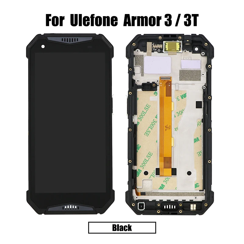 Для Ulefone Armor 3/3t lcd и сенсорный экран дигитайзер с рамкой дисплей экран модуль аксессуары сборка Замена - Цвет: LCD and Black frame
