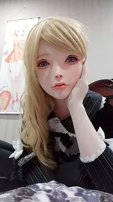 mask2 with wig LiLi Mask-68) Сладкая девушка Смола Маска на голову кигуруми косплей японская ролевая игра Аниме силиконовая кигуруми маска Трансвестит кукла - Цвет: mask2 with wig