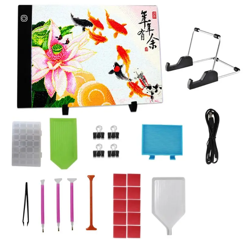 

Diamond Painting Light Board A4 Portable LED Light Box Pad with Diamond Painting Tools for Art Craft 5D Diamond Painting Drawing