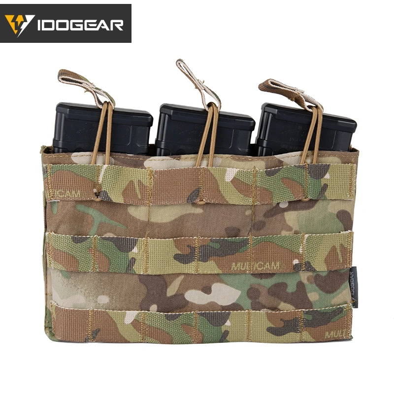 Multicam IDO gear тактический Molle тройной подсумок 5,56 с открытым верхом подсумок армейский страйкбол снаряжение тактические подсумок 3526 - Цвет: Multicam