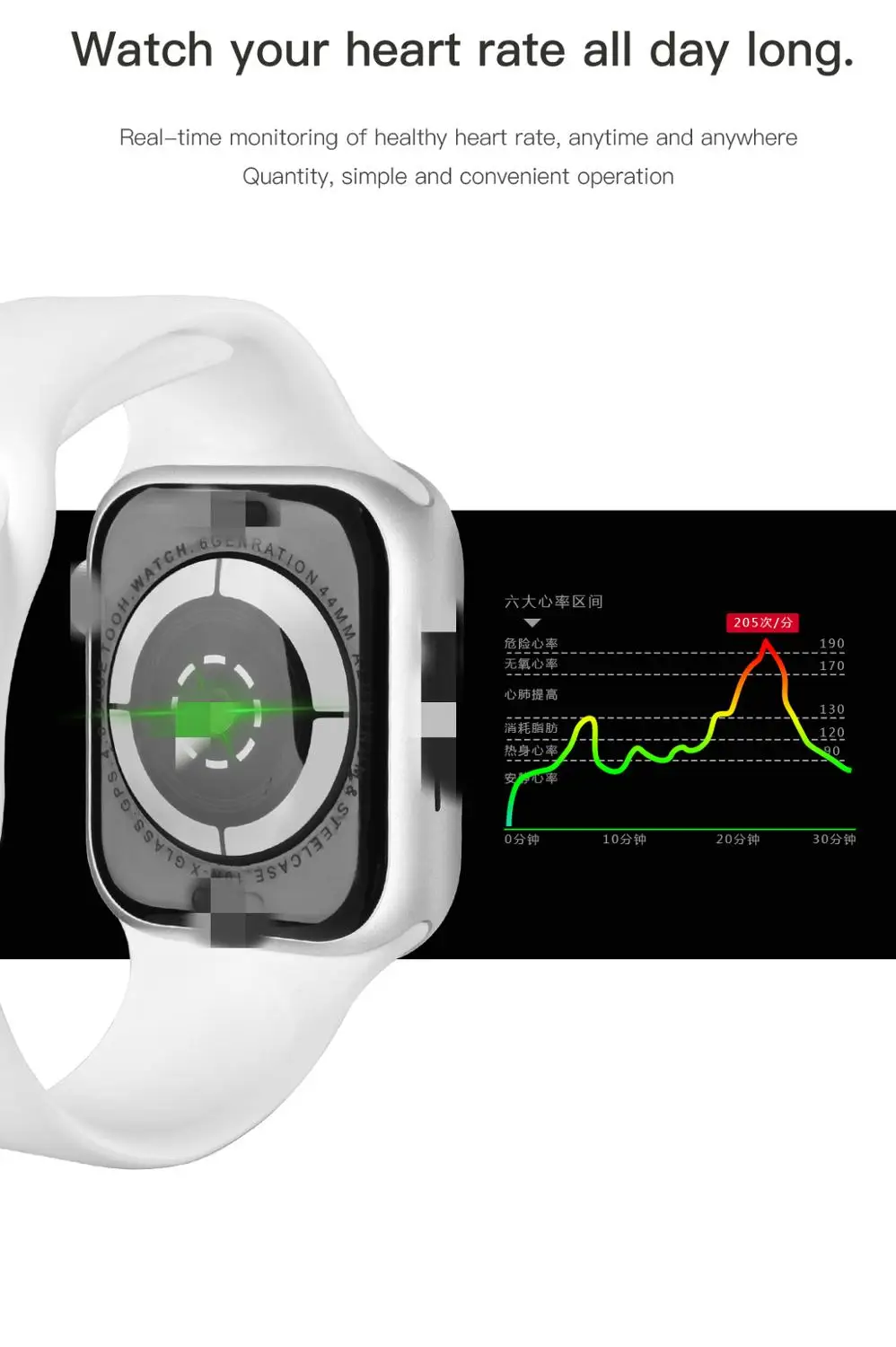  IWO11 smart watch GPS waterproof Series 5 heart rate alarm clock weather for Android IOS smart watc - 4000191023962