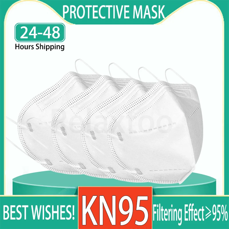 

50PCS KN95 Mascarillas Anti Gas Dust Mouth Face Mask Dust-proof KN95 Maschere Facemasks Protective Soft Breathable Face Mask