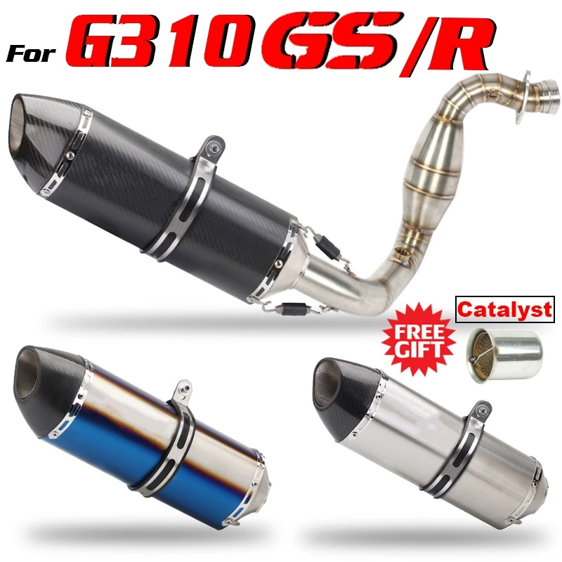 

Slip-on for BMW G310GS G310R Motorcycle Exhaust Headers Carbon Fiber Muffler DB Killer Catalyst Escape Moto Elbow Accessories