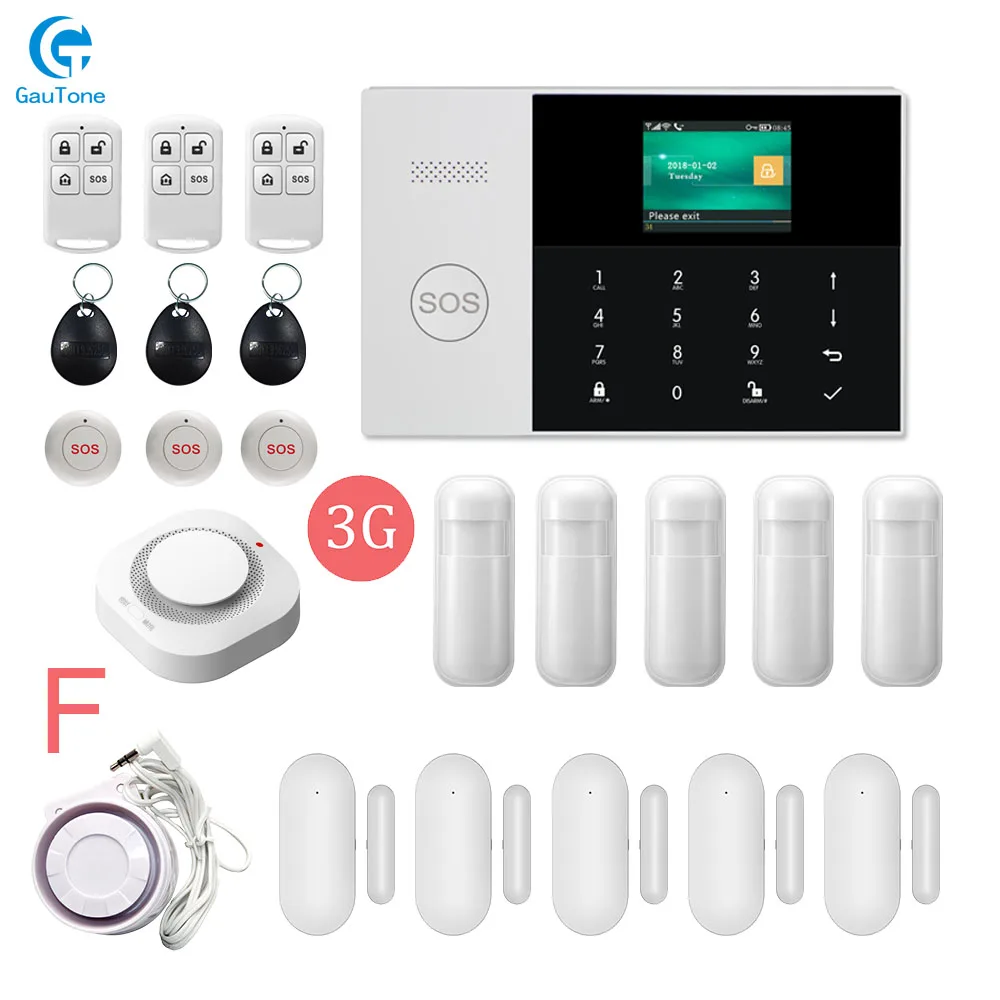 GT-008-3G-PG105-F DHL Free Shipping WIFI+3G GPRS Wireless Home/Office Building/Factory Fireproof&Burglar Security Alarm System APP Remote Control - Цвет: GT-008-3G-PG105-F