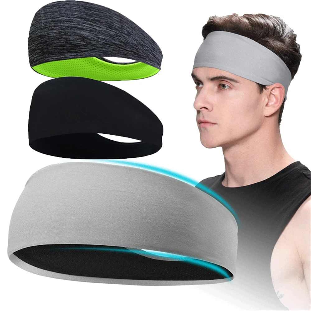 

Men Women Sweatband Sports Headband Stretch Elastic Yoga Running Hair Bands Headwrap Bandanas Fitness Sweat Absorbent Headbands