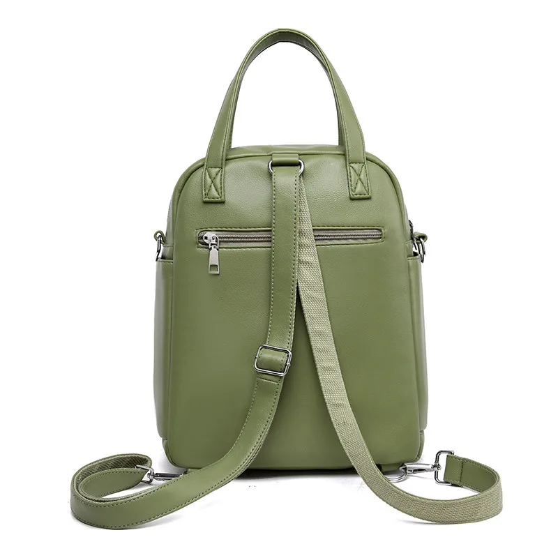 Multifunctional Women Backpacks PU Leather Backbags Daypack Female Rucksack Mochilas Mujer Casual School Shoulder Bag for Girls