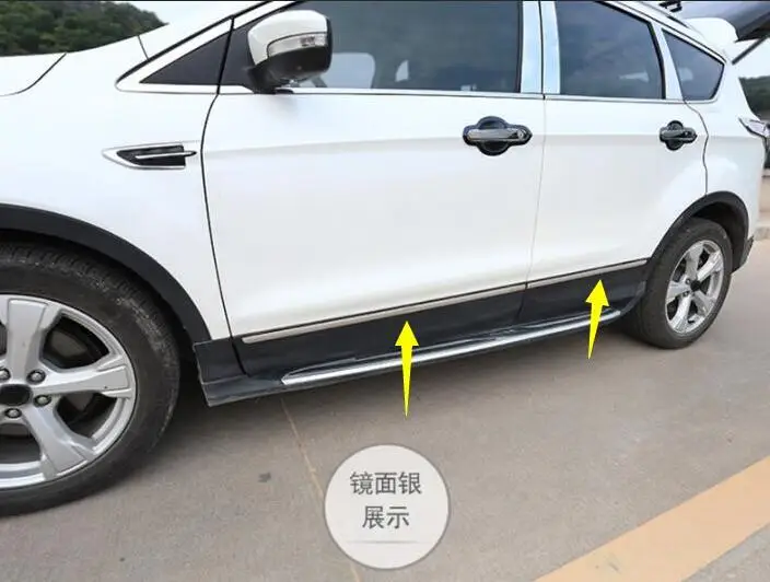 13-19 для Ford Kuga Escape дверная декоративная планка Модифицированная дверная сторона анти-столкновения бар корпус из нержавеющей стали яркий бар