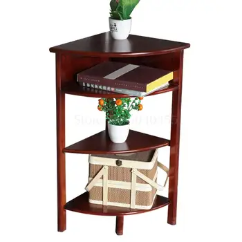 

minimalist floor triangle shelf wall corner water small tea table corner turn table balcony multi-layer solid wood flower