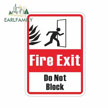 

EARLFAMILY 13cm x 9.3cm for Fire Exit Sign Fine Decal Funny Car Stickers Windshield Bumper Windows Vinyl JDM RV Scratch-proof