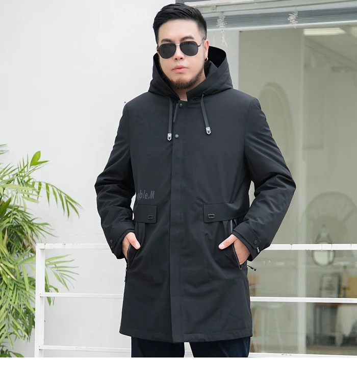 Большой размер 5XL 6XL 7XL мужская пуховая куртка средней длины, стильный высококачественный мужской свободный пуховик на белом утином пуху