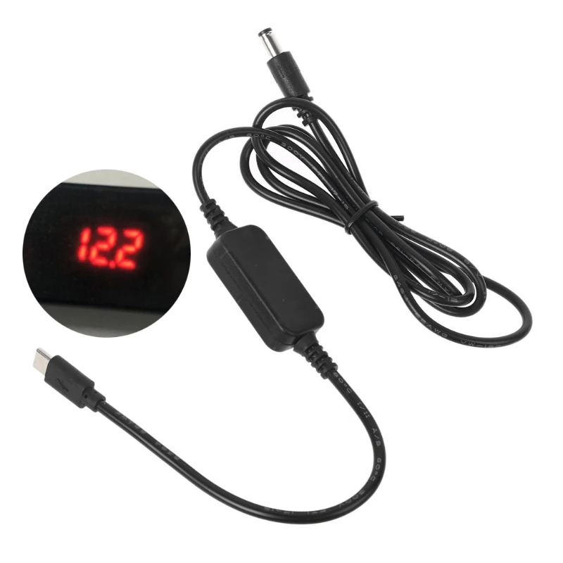 Tipo C USB C a la policía de 9V 9V 12V 12V 20V 5,5x2,5mm convertidor Cable para Router Wifi luz LED