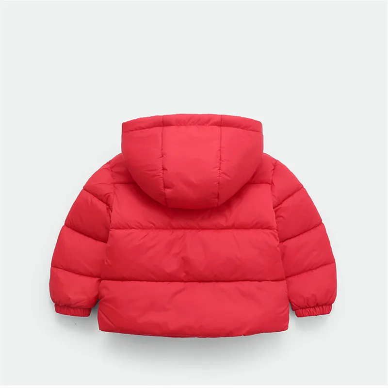 Boys Coat Winter Jacket Thick Velvet For Girls Boys Unisex Warm Coat Kids Children's Hooded Solid Cotton Padded Clothes