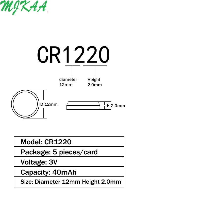 50 шт. CR1220 кнопочные батареи DL1220 BR1220 LM1220 ячеистая монета литиевая батарея 3 в CR 1220 для часов Электронные игрушки дистанционного управления