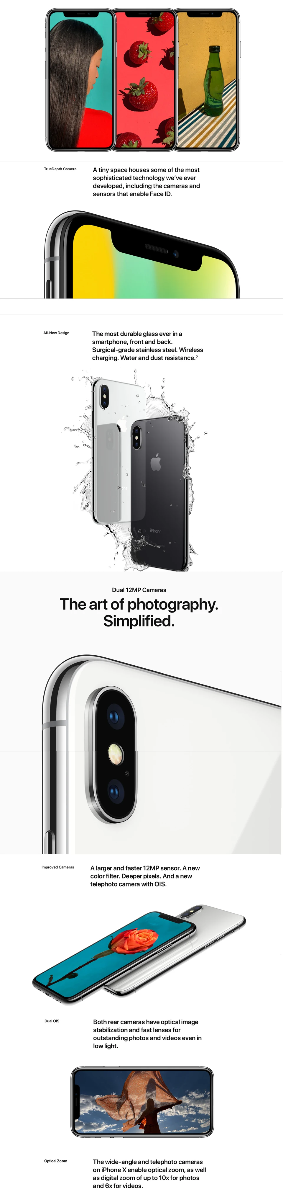 Apple iPhone X, Face ID, 64 ГБ/256 Гб ПЗУ, 5,8 дюймов, 3 Гб ОЗУ, 12 Мп, шестиядерный процессор, iOS A11, двойная задняя камера, 4G, LTE, разблокировка, 2716 мАч