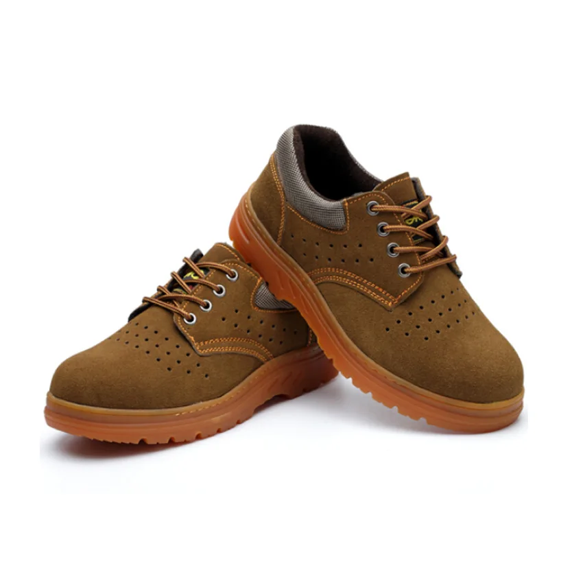 

Anti-smashing, anti-piercing and wear-resisting steel ladle head, comfortable breathable anti-suede safety shoes, Brown