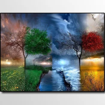

5D DIY Diamond Painting Four seasons scenery DIY diamond Embroidery Cross Stitch Rhinestone Mosaic Painting Home Decoration