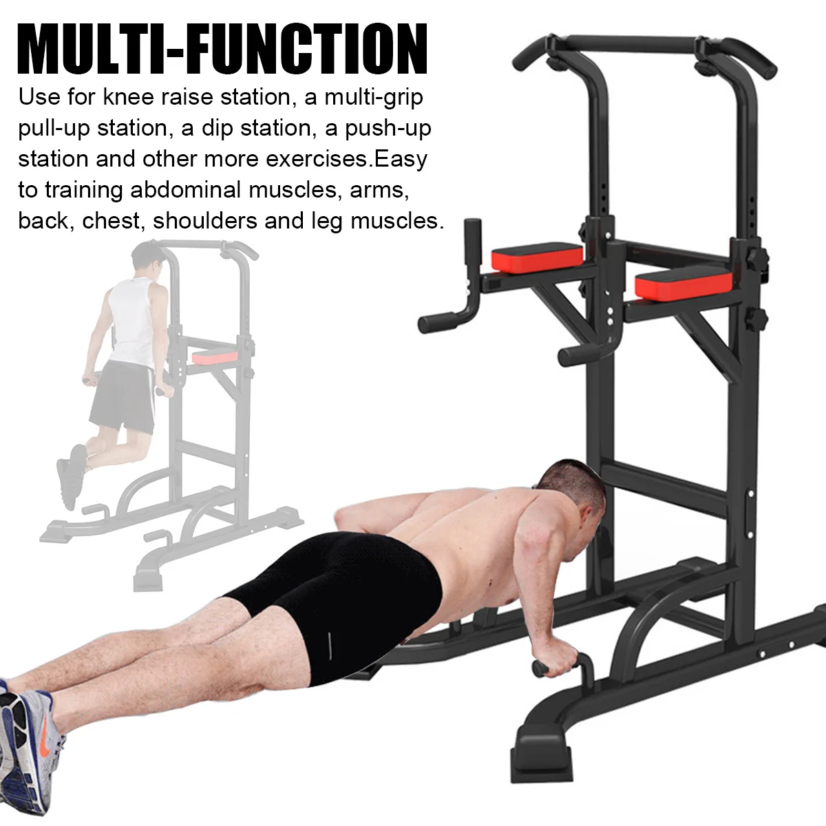 US $115.99 Fitness Station PullUp PushUp Bars Adjustable Height Pull Up Gym Exercise Workout Body Fitness Strength Training Equipment