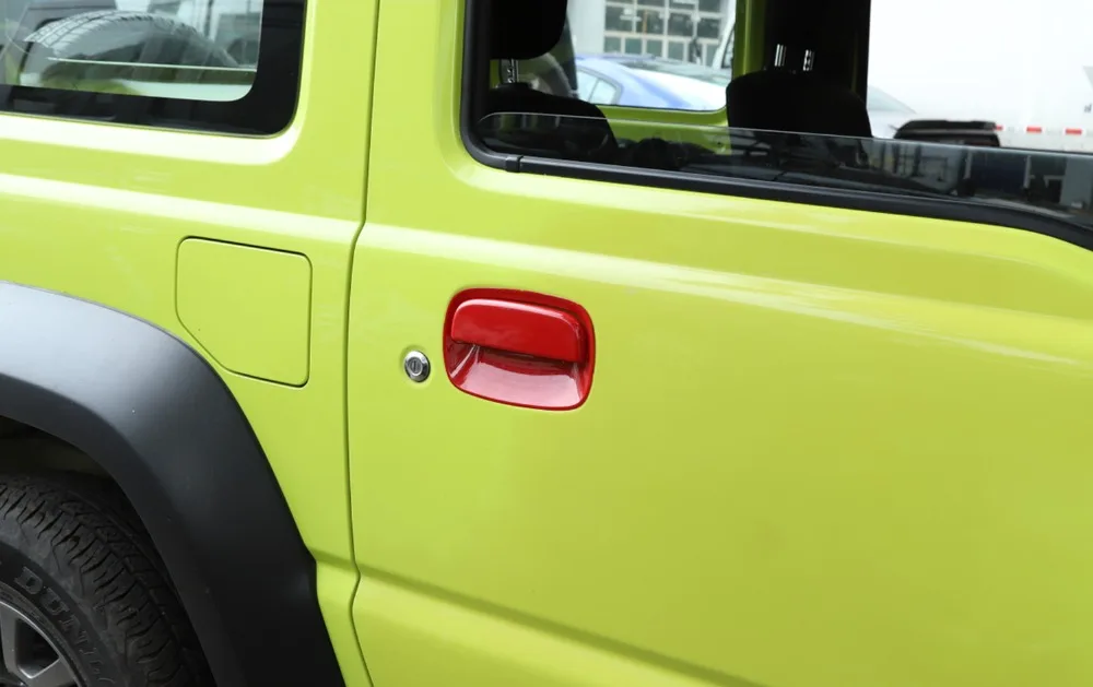 Car Door/Tail Door Handle Shell Decoration for Suzuki Jimny 2019 2020 ABS Carbon Fiber Chrome Red Car Exterior Accessory Styling