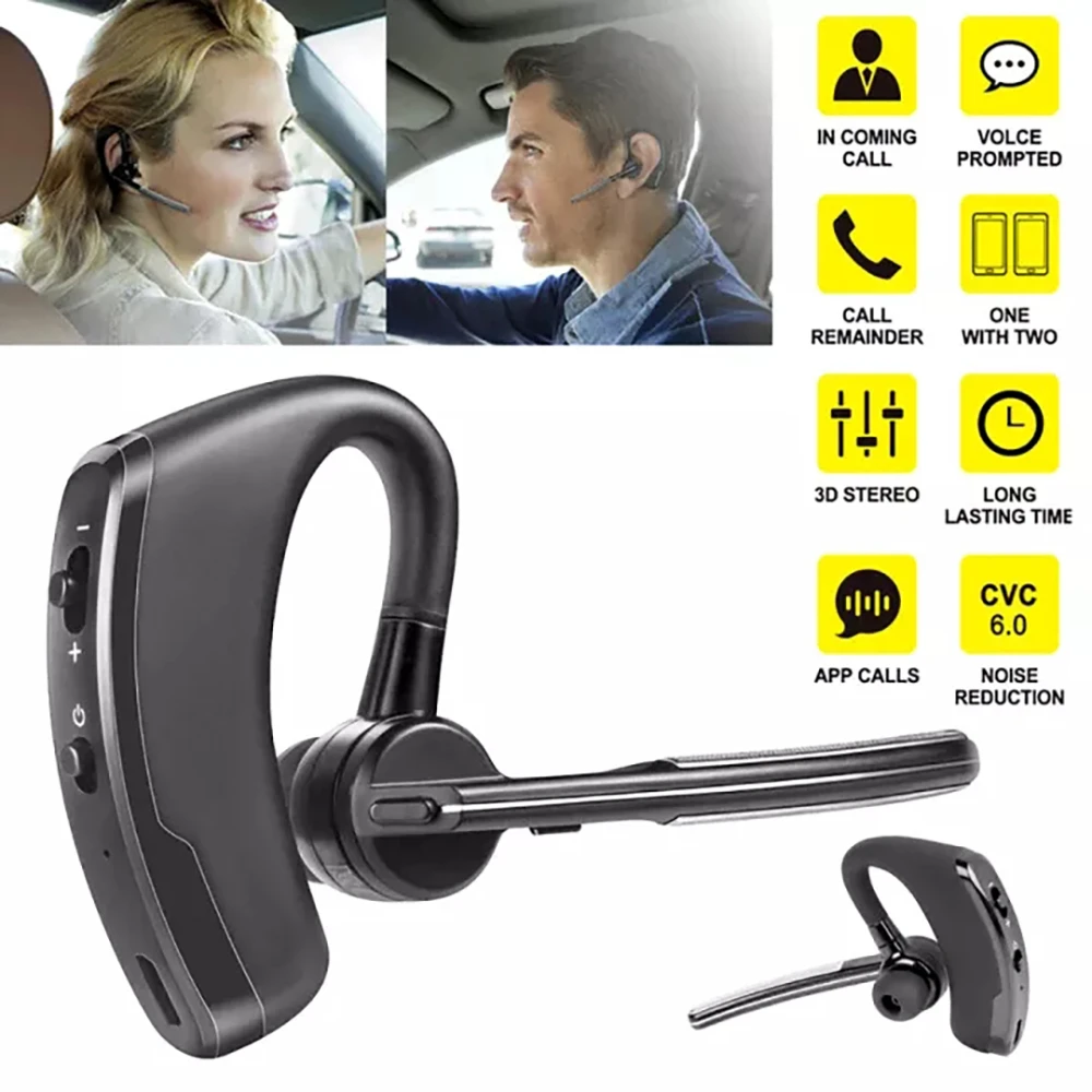 scheuren Kaal Doe voorzichtig Business Bluetooth Headset Stereo Car Bloothooth Earphone Handfree  draadloze oordopjes With Microphone For Iphone Xiaomi Samsung|Bluetooth  Earphones & Headphones| - AliExpress